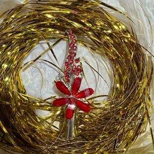 Red and Silver Floral Pendant